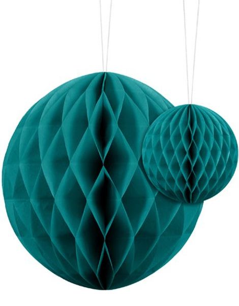 Mørk Turkis Honeycomb Ball VELG STØRRELSE 10-20 cm