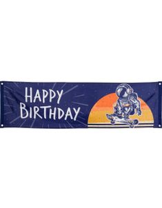 Astronaut Bursdagsbanner 180x50 cm - Astronaut Party