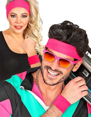 2 stk Neon Rosa Svettebånd