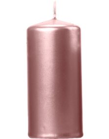 6 stk Metallisk Rose Gullfarget Kubbelys 12x6 cm