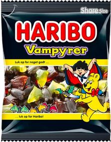 Pose med Haribo Vampyrer 120 gram 