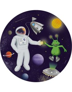 8 stk Tallerkener 23 cm - Space Party