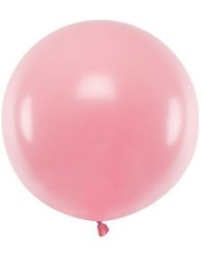 Rosa Pastell Rund JUMBO Ballong 60 cm