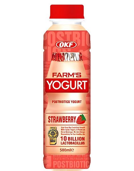 OKF Farm's Yogurt Strawberry - Drikkeyoghurt med Jordbærsmak 350 ml (Korea)