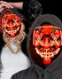 Skummel Smilende Maske med Rødt LED-Lys