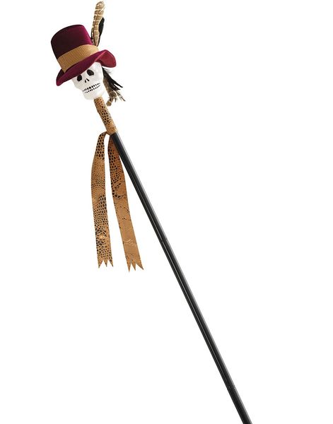 Voodoo Witch Doctor Cane - Stokk med Hodeskalle 112 cm