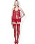 Lekker Rød Babydoll og String