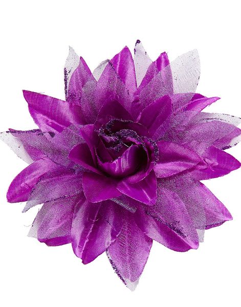 Hårklype med Elegant Lilla Blomst og Glitter