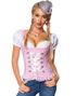 Rosa Dirndl Oktoberfestkorsett med Push-Up