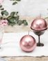 6 stk Metallisk Rose Gullfarget Kubbelys 12x6 cm