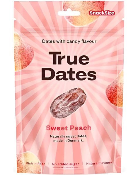 True Dates Sweet Peach - Steinfrie Dadler med Søt Fersken Godterismak 70 gram