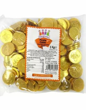 1 kg Sjokolade Piratmynter ca 135 stk