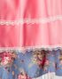 Luksus Nydelig Blå Dirndl Oktoberfestkjole med Blomstermønster