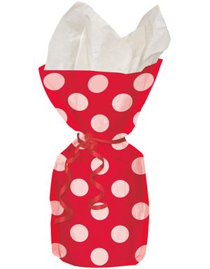 20 stk Røde Polka Dot Godteposer med Hvite Prikker
