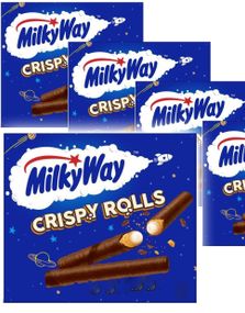 14 stk 5 Packs Milky Way Crispy Rolls - Sjokoladedekkede Kjeksstenger med Fyll - Hel Eske 1,57 kg