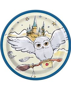 8 stk Papptallerkener med Hedvig 18 cm - Harry Potter