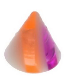 Marble Spike Orange and Purple - 3 mm Akrylkule til 1,2 mm stang
