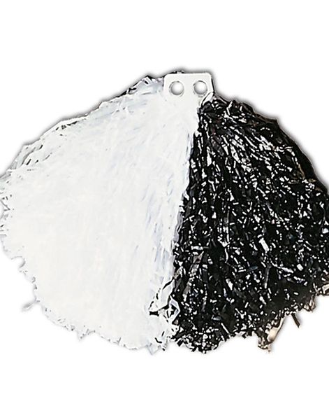 1 stk Tofarget Hvit og Svart Pom Pom