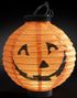Orange Lanterne med Gresskarmotiv og LED Lys 20 cm