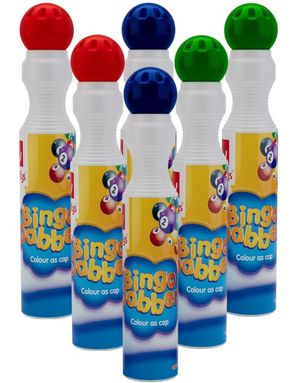6 stk Bingo Dabbers / Markeringstusjer i Rød, Grønn og Blå