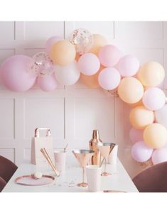 Buesett Bestående av 60 Ballonger  - Blush Hen