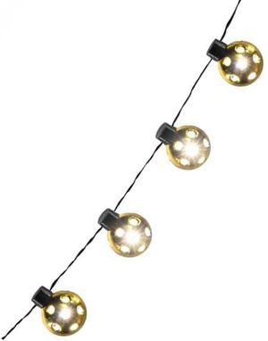 Batteridrevet Lyslenke med Gullfargede Discokuler 140 cm