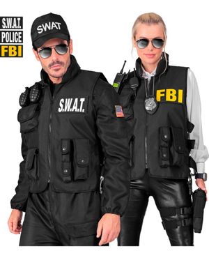 S.W.A.T / FBI / POLICE Vest med 3 Avtagbare Merker til Voksen