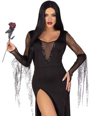 Spooky Beauty - Addams Family Morticia Inspirert Kostyme til Dame