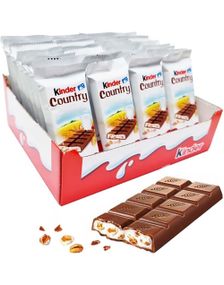 40 stk Kinder Country Sjokoladeplater med Crispy Kornbiter - Hel Eske 960 gram