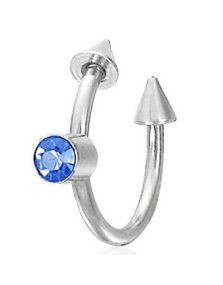 Øyenbrynspiercing med Spike Kuler & Blå Sten - 1,2 x 10 mm