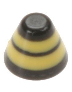 DualRing Spike Gul - 3 mm Akrylkuletil 1,2 mm stang