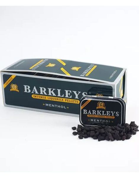 12 stk Barkleys Liquorice Pellets Menthol - Intense Små Lakrisdrops med Mentolsmak - Hel Eske