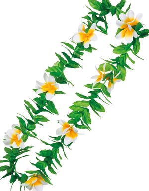 Tropisk Hawaiikrans med Hvite og Gule Plumeria