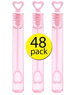 48 stk Rosa Hjerte Såpebobler - Vintage Journey