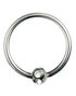 BCR Piercing med Rund Kule og Klare Stener
