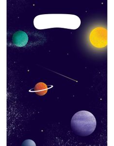 8 stk Papir Godteposer- Space Party