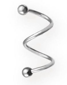 Dual Curve 1.2 x 14 mm - Sølvfarget Øyenbrynspiercing