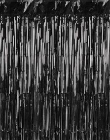 Svart Metalisk Partygardin/Glittergardin 100x200 cm