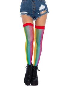 Rainbow Fishnet Nettingstrømper