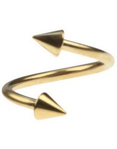 Curve Gullfarget Øyenbrynspiercing med Spike Kuler - 1.2 x 10 mm