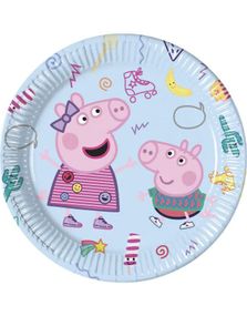 8 stk Papptallerkener 23 cm - Peppa Gris