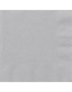 20 stk Sølvfargede Servietter 33x33 cm