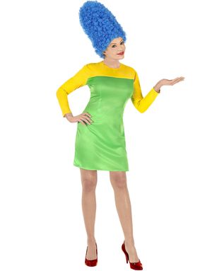 Marge Simpsons Inspirert Kostyme med Parykk