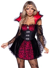B-VARE! Viktoriansk Vampyrkostyme til Dame - Strl XL