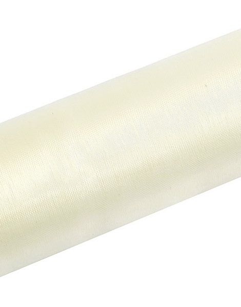 LYS KREMFARGET Gjennomsiktig Organzaløper 16 cm x 9 meter