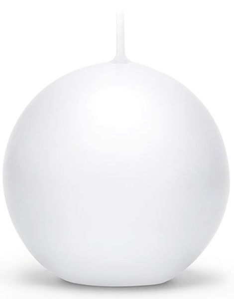 Hvitt Kuleformet Stearinlys 8 cm