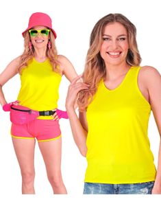 UV Neon Gul Tank Top til Dame
