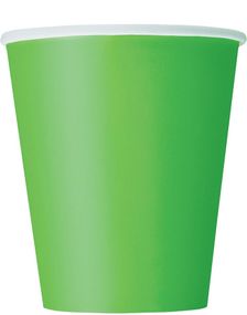 14 stk Limegrønne Pappkrus 270 ml