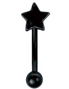 Stjerne - 1.2 x 8 mm Svart Øyenbrynspiercing