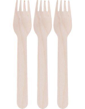 50 stk Miljøvennlige Gafler i Tre 16 cm